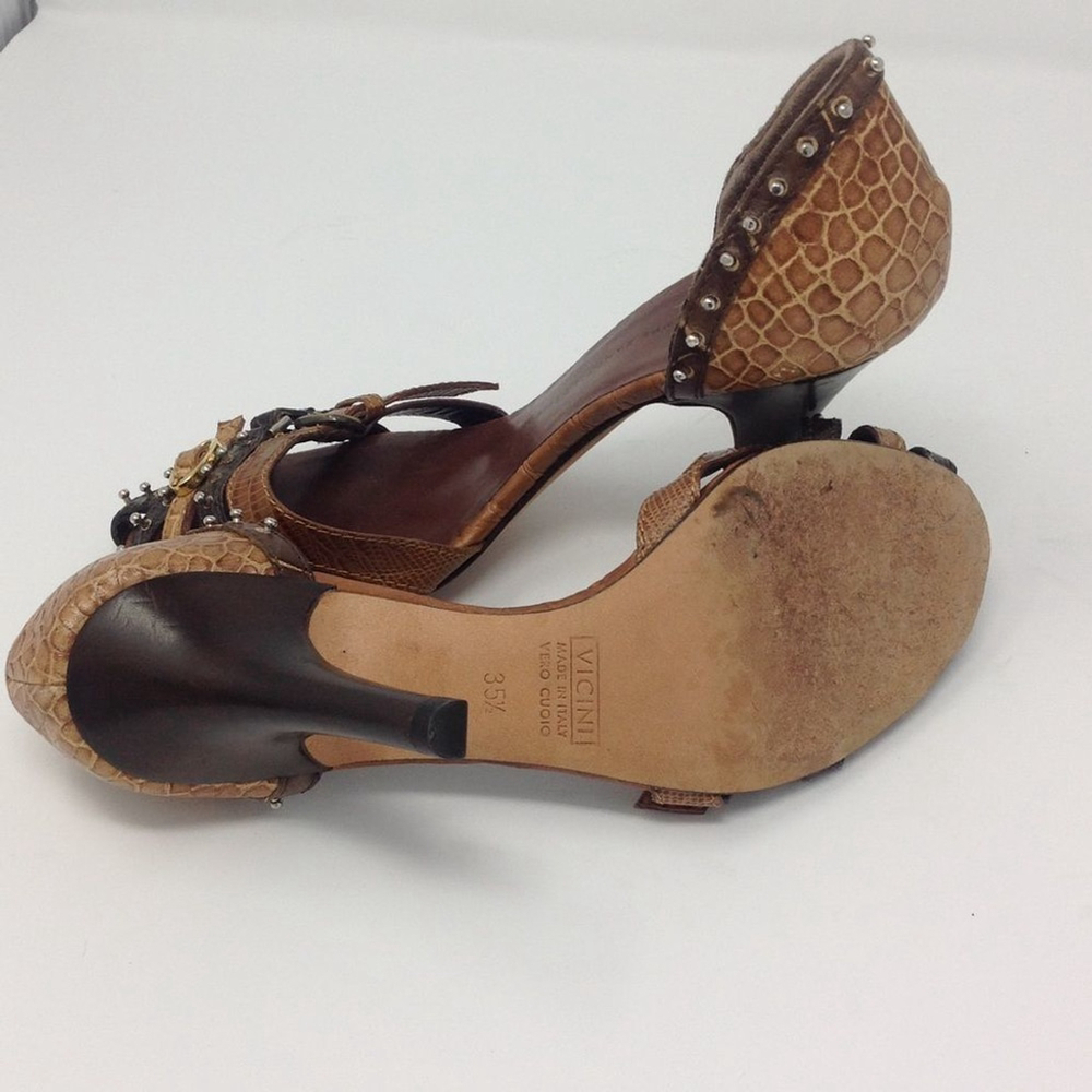 Giuseppe Zanotti Y2K Studded Brown Leather Caged Heeled Sandals 35.5 - Picture 11 of 12